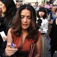 Salma Hayek - Paris Fashion Week Spring Summer 2012 Ready To Wear - Balenciaga - Departures